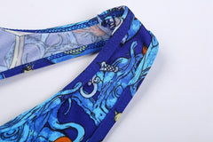 Wild Prints Monokini Swimsuit Very Sexy Cutting Racerback Bathing Suit