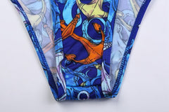 Wild Prints Monokini Swimsuit Very Sexy Cutting Racerback Bathing Suit