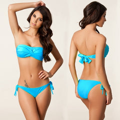 Twisted Bandeau Swimsuit Black Bikini