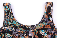 Sexy Print One Piece Modest Swimsuit