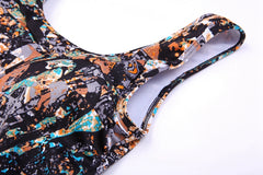 Sexy Print One Piece Modest Swimsuit