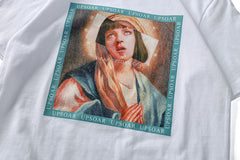 Virgin Mary Men's T-Shirts 2018 Funny Printed Short Sleeve Tshirts Summer Hip Hop Casual Cotton Tops Tees Streetwear